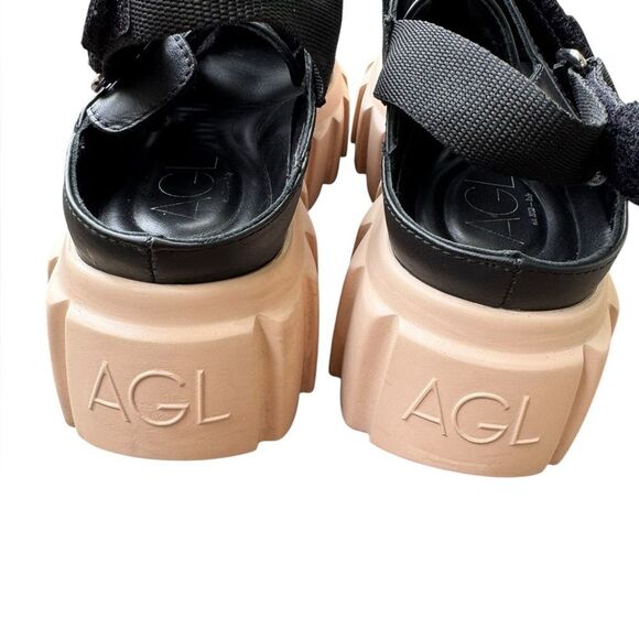 AGL Traspy Strappy Sneaker In Nero-nero 10 - Picture 7 of 12